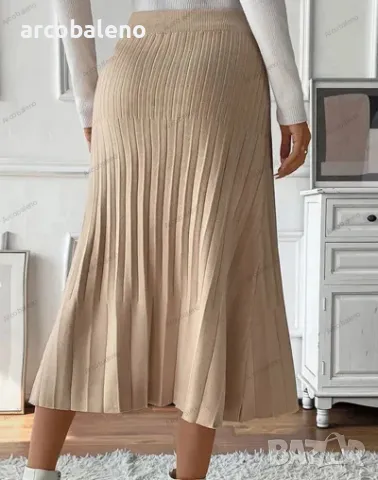 Дамска плисирана плетена пола, снимка 8 - Поли - 48032376