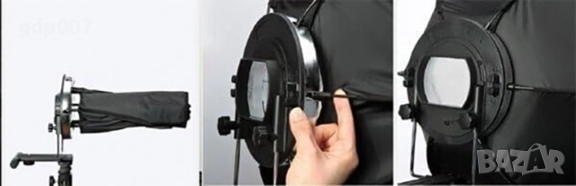 Бързоразгъваем шестоъгълен софтбокс 50 см. за репортажни светкавици, снимка 5 - Чанти, стативи, аксесоари - 51737659