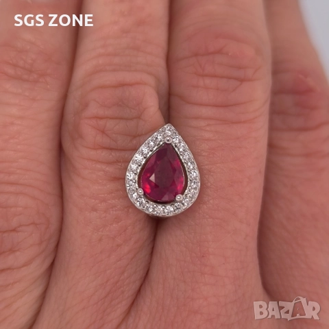 сребърни обеци с рубини и син сапфири, желт сапфири , снимка 7 - Обеци - 51759004