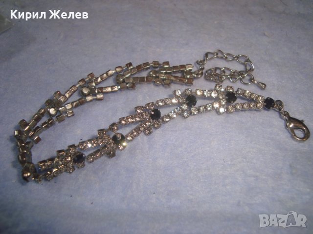 СРЕБРИСТА КРИСТАЛНА ФЕШЪН - АРТ КРАСИВА НЕЖНА ГРИВНА 7236, снимка 5 - Гривни - 37046182