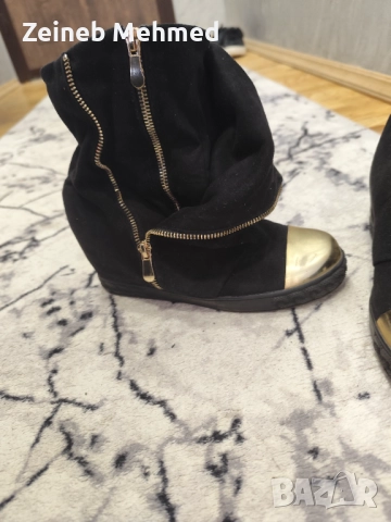 Боти велур, снимка 2 - Дамски боти - 52141093