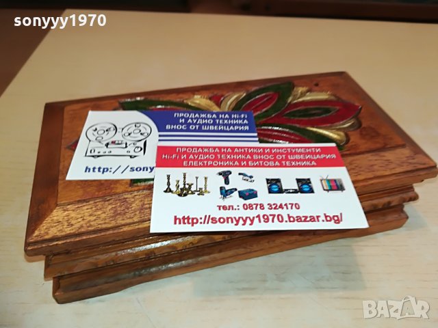 дървена кутия с цвете-20х10х6см, снимка 7 - Колекции - 28726400