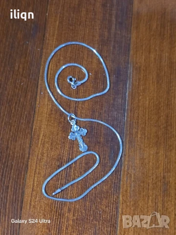 Сребърен синджир с кръст. 925 Проба. 40см. Цена 24,99лв. За Севлиево безплатна доставка., снимка 3 - Колиета, медальони, синджири - 51171884