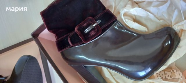 Модерни боти лак и плюш, снимка 6 - Дамски боти - 38332786