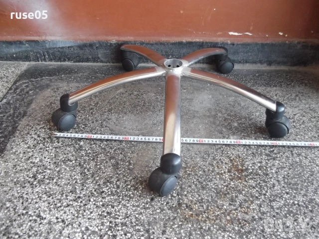 Кръстачка с колелца метална никелирана за офис стол, снимка 3 - Столове - 52725624