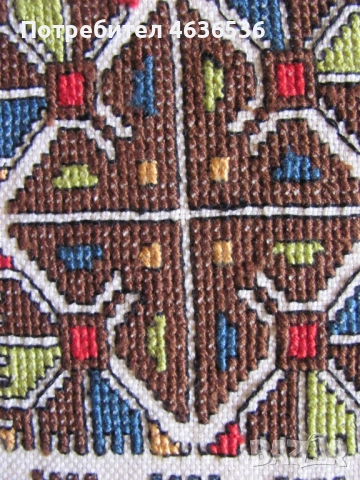 Каре, покривка, ръчна бродерия, шопски мотиви 36х36см., снимка 3 - Антикварни и старинни предмети - 53256763