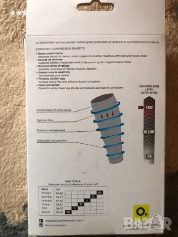 Продавам оригинални компресионни чорапи до глезените Zero Point , снимка 2 - Спортна екипировка - 49709307