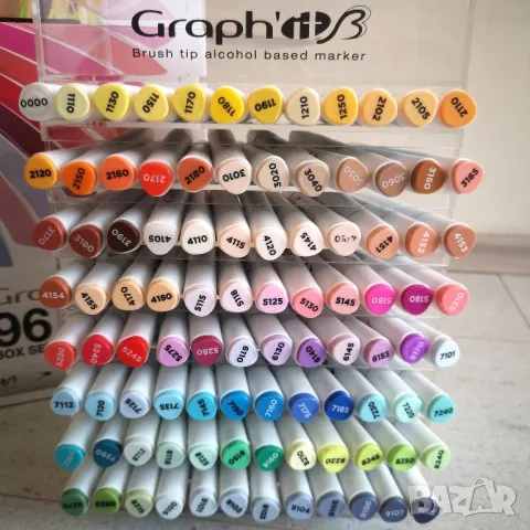 Комплект двувърхи алкохолни маркери Graph'it BRUSH 96 + още 20 цвята, снимка 2 - Архитекти - 48291193