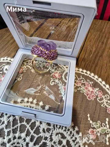 Гривна и пръстен с аметист, снимка 11 - Пръстени - 53128718