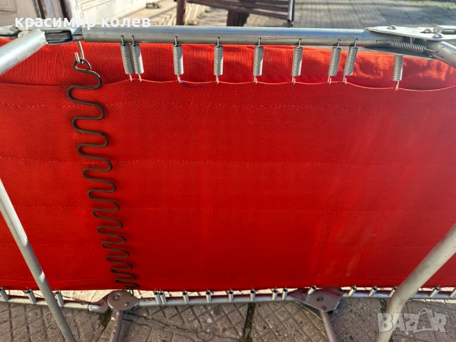  немски сгъваем шезлонг / походно легло тип „къмпинг“ с метална рамка и мек матрак, снимка 11 - Къмпинг мебели - 52914947