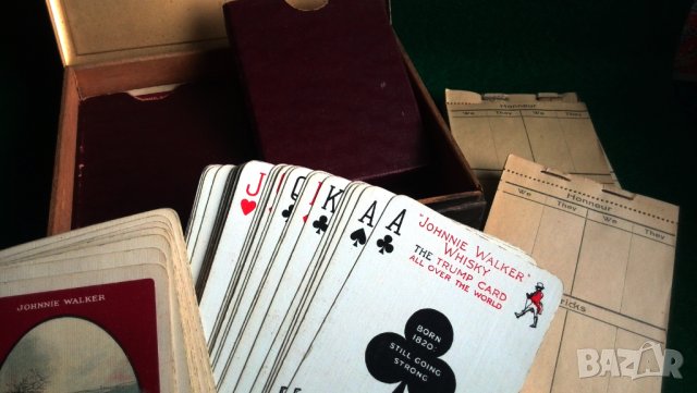 Винтидж тесте карти за игра Johnnie Walker Whisky Golfing Slip Case, снимка 5 - Антикварни и старинни предмети - 43254726