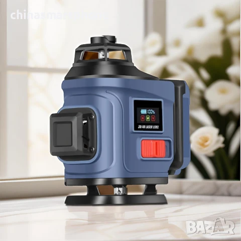 Лазерен Нивелир 4D с 16 Линии – Зелен Лъч, Самонивелиращ се с дисплей батерии 2x2400mAh, снимка 2 - Други машини и части - 50603004