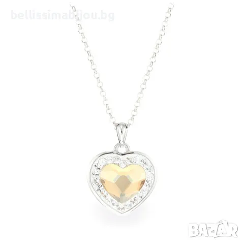 Дамско Сребърно Колие със Сърце Сваровски/Swarovski