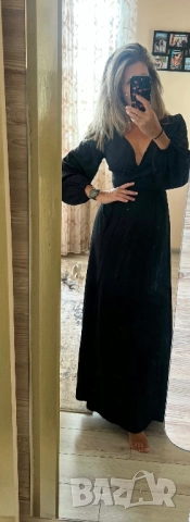 Дълга черна рокля, снимка 10 - Рокли - 51625592