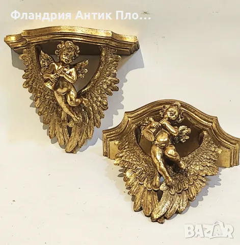 Декоративна конзола с ангел в бароков стил, снимка 2 - Декорация за дома - 49644586