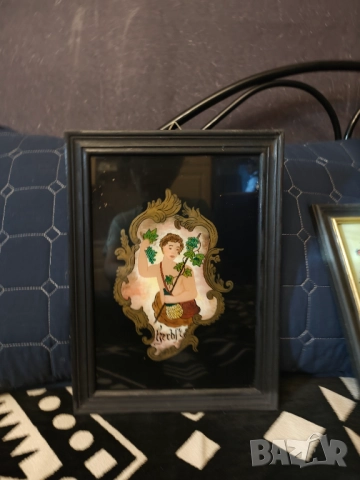 Картина найвизъм  върху стъкло дървена рамка 