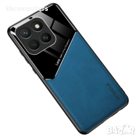 Honor X8c Удароустойчив Leather Coated PC + TPU Кожен Калъф и Протектор