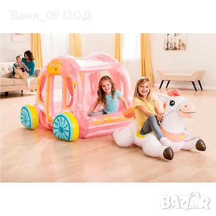 Надуваема розова каляска с кон, снимка 2 - Надуваеми играчки - 49740755