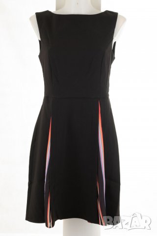 Черна рокля с раирани детайли марка Jimmy Sanders - L, снимка 2 - Рокли - 27248462