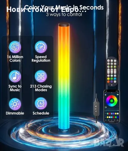 Интелигентни LED светлинни ленти Ydene с промяна на цвета,синхр на музика,Bluetooth дистанционно , снимка 2 - Други - 49379673