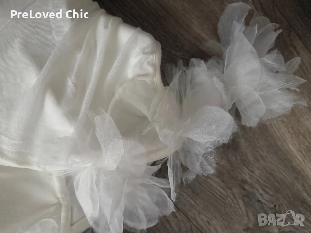 Бял потник с цветя , снимка 3 - Потници - 52690098