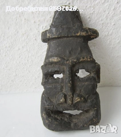 Маски:  Японска маска за стена от дърво, дявол, антика, дърворезба, снимка 13 - Декорация за дома - 45992904