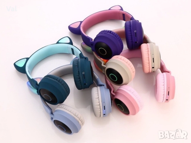 Безжични Bluetooth слушалки с котешки уши за деца- BT-023C-EP9, снимка 7 - Bluetooth слушалки - 52429899