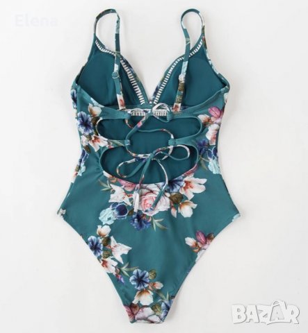 Цял бански костюм в масленозелено, снимка 3 - Бански костюми - 32949740