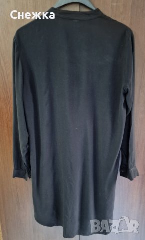 Черна риза-рокля с бродерия, снимка 2 - Ризи - 37888714