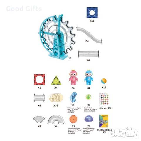 Голям 3D Магнитен конструктор Виенско колело със звук и светлини, снимка 3 - Конструктори - 42973664