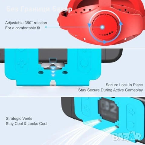 Нови VR очила за Switch 2 (2025) HD регулируеми лещи + ремък за игри, снимка 6 - Аксесоари - 53390583