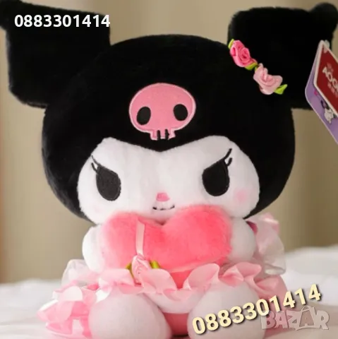 Плюшена играчка Куроми 35см Kuromi Hello Kitty , снимка 6 - Плюшени играчки - 49455331