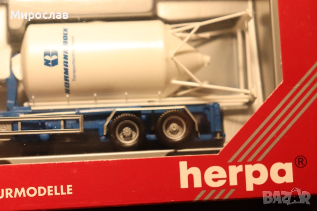 HERPA H0 1/87 MERCEDES ATEGO ЦИМЕНТОВОЗ КАМИОН МОДЕЛ, снимка 4 - Колекции - 52335397