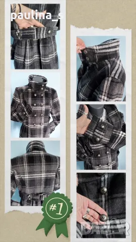 Два броя / Марково палто в каре "Hydraulic the blue jean standard" и "Yessica  , снимка 3 - Палта, манта - 48941993