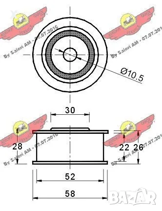 CR1875 BREDA Паразитна / водеща ролка, пистов ремък 1.8 TD, FORD Sierra Mk2 / FORD Fiesta Mk3       , снимка 2 - Части - 48439844