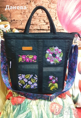 Дамска чанта с бродерия 