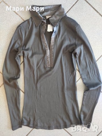 Блуза - риза с яка от сатен, снимка 6 - Блузи с дълъг ръкав и пуловери - 28406447