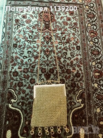 Френска винтидж официална малка златна чантичка, снимка 9 - Чанти - 32720957