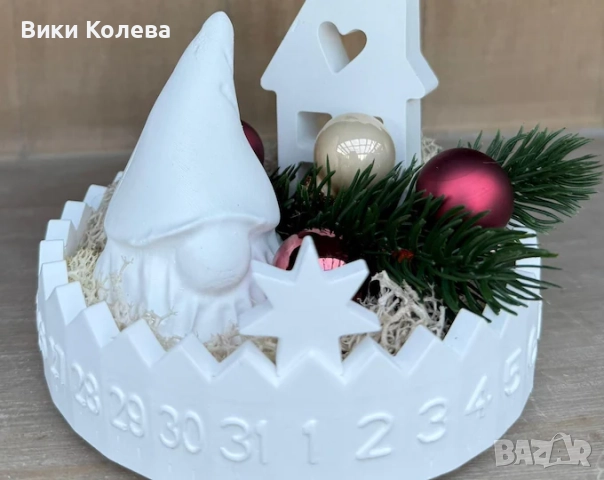 Коледен силиконов молд – Гном със снежинка, снимка 2 - Форми - 52724012