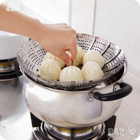 613 Метална решетка за готвене на пара прибор приставка за зеленчуци на пара