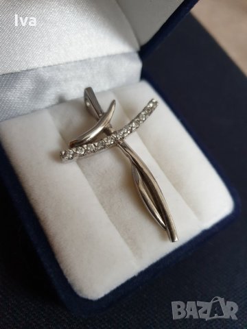 висулка кръст сребро със Swarovski, снимка 4 - Колиета, медальони, синджири - 28042529
