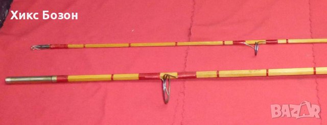 Прекрасна старинна бамбукова въдица,много скъпо изпълнение