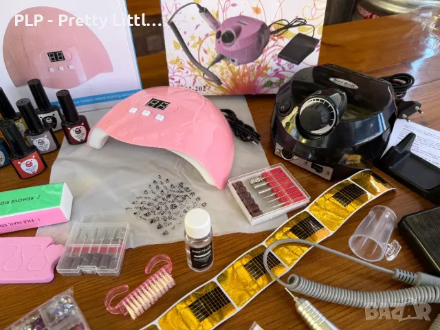 Комплект за маникюр гел лак електрическа пила печка лампа uv/led, снимка 2 - Други - 48602372