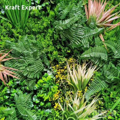 Декоративен Панел 1м² от Изкуствена Зеленина с Цветни Акценти – kw2734, снимка 6 - Декорация за дома - 51206247