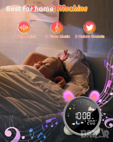 Детски будилник Lemnoi със светлинен будилник за момчета и момичета, снимка 4 - Детски - 51053552