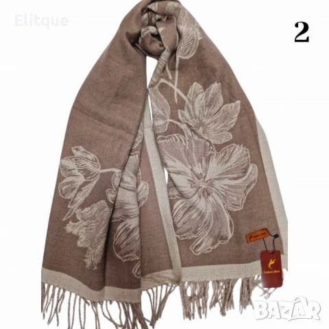 Стилен дамски шал с флорални мотиви, снимка 4 - Шалове - 52832160