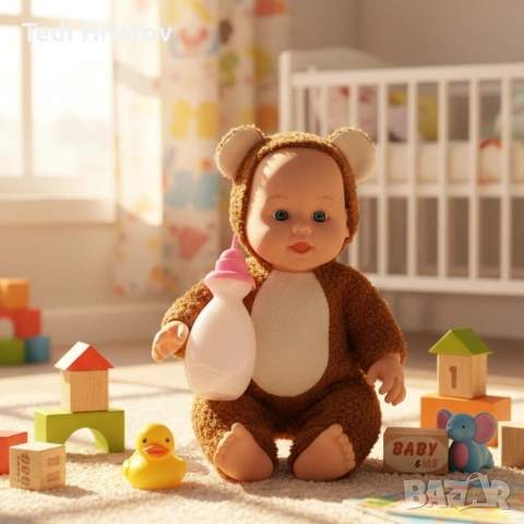 Интерактивна кукла бебе с костюм на животно – говори, смее се и плаче (30 см), снимка 4 - Кукли - 53152849