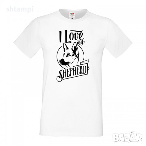 Мъжка тениска I Love My German Shepherd Dog,Куче, животно,подарък,изненада, снимка 2 - Тениски - 36934135