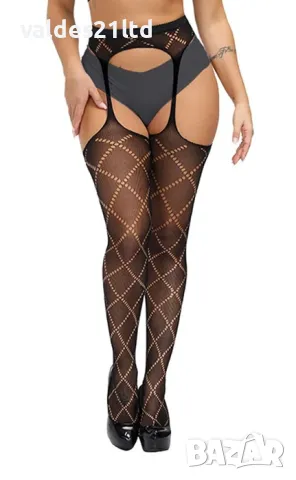 Чорапогащник тип жартиер, снимка 5 - Дамски чорапи - 35183887