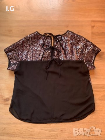 Дамска блуза с пайети, снимка 3 - Тениски - 40534380